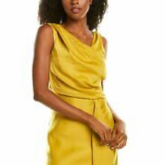 Taylor Draped Midi Dress Women's Yellow - Picture 3 of 4